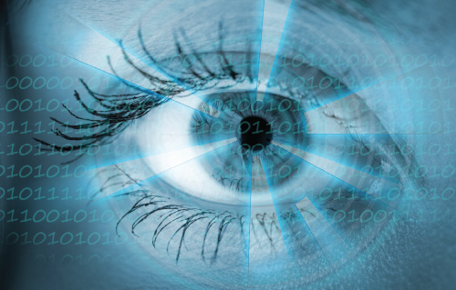 עין ברקע כחול להמחשת טיפול בתנועות עיניים IEMT